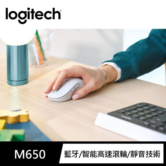 Logitech 羅技-【Logitech 羅技】鍵鼠組 K650無線鍵盤+M650多工靜音無線滑鼠-珍珠白組合