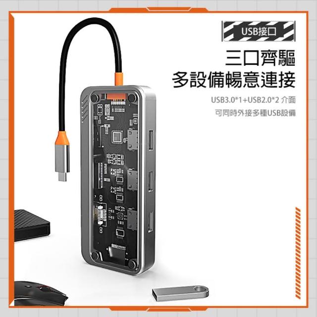 Golf-【Golf】進階款 10合1 USB C 多功能集線器(HUB+HDMI+RJ45+PD+USB A)