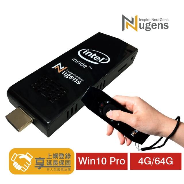 Nugens 捷視科技-【Nugens 捷視科技】Nugens HDMI迷你電腦棒+無線語音簡報鍵鼠(4G/64G)